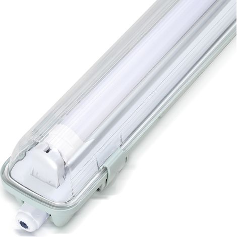 TolleTour 10X LED Feuchtraumleuchte Badlampe  Keller Wannenleuchte Tube Lamp 150cm 1 x 24W T8 Röhre Kaltweiß 6500K IP65