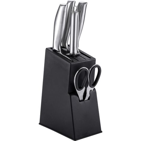 Bloc à couteaux universel (couteaux non inclus) - Set de couteaux en acier inoxydable, range-couverts, noir