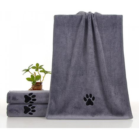 Serviette grise pour animaux, 50 x 100 cm, 3 feuille. Très absorbante et douce pour chats et chiens. (1/5)