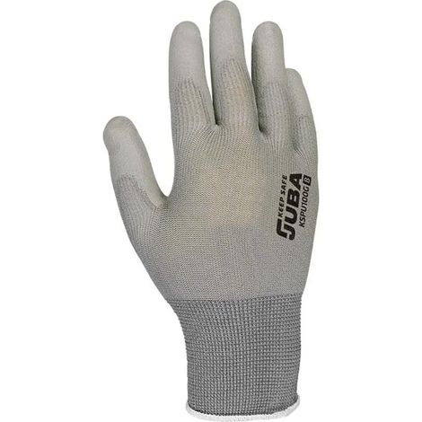 Gant polyester gris avec enduction PU sur paume T8 Juba (1/2)