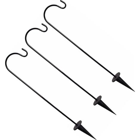 Lot de 3 crochets de jardin en fer pour paniers suspendus d'extérieur (1/5)