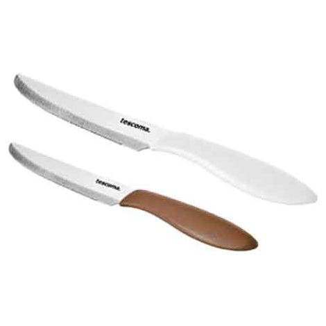 COLTELLO TAVOLA 'PRESTO' Lunghezza totale 23 cm -  lama 12 cm - Bianco 6 pezzi - TESCOMA (1/4)