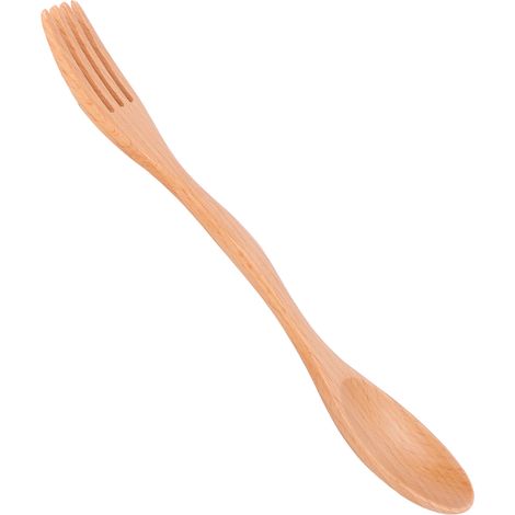 Cuillère Fourchette Intégrée en Hêtre pour Maison Restaurant École Cuisine (1/5)