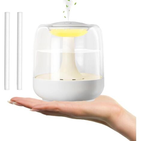 Mini humidificateur portable pour chambre, 440 ml, petit humidificateur USB à brume fraîche avec veilleuse LED colorée - blanc (1/5)