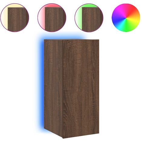 Maison Exclusive - TV-Wandschrank mit LED-Leuchten Braun Eichen-O (1/5)
