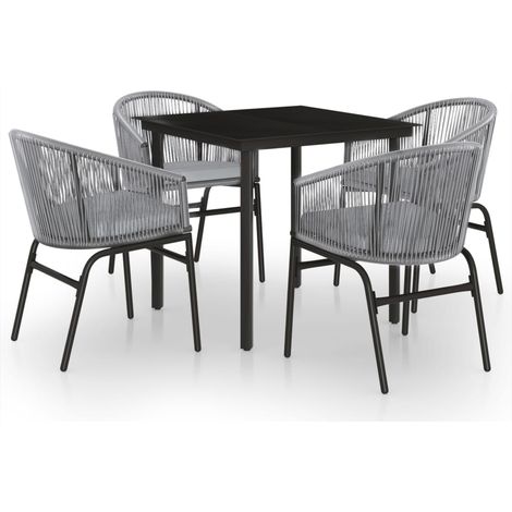 Maison Exclusive - 5-tlg. Garten-Essgruppe Grau