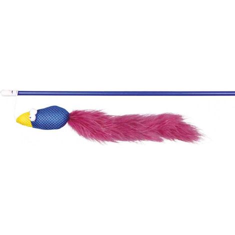 Trixie Katzenangelrute mit Vogel- und Federmotiv - 50 cm Angelrute