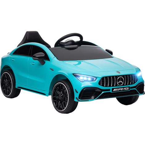 Ferngesteuertes elektrisches Kinderauto mit Transporträdern, LED-Beleuchtung und Hupe, für Kinder von 3 bis 6 Jahren, hellblau