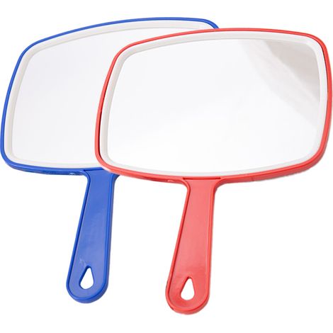 Miroir Portable Avec Poignée - Pour Coiffure Barbier Rasage Maquillage - 15 cm Diamètre - Sans Distorsion - 2 Pièces (1/5)