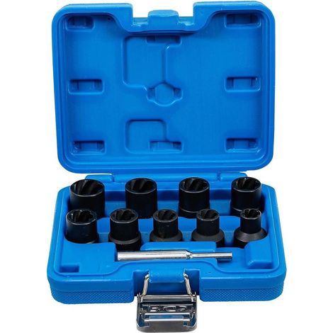 Jeu de Douilles Spiralées Extracteur de Vis 10 pcs 10-19 mm - 12,5 mm (1/2) - Extraction Facile et Sécurisée - D-Work (1/5)