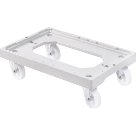 Socle 4 roues pour bacs et caisses 600x400 et 400x300mm base injectée en ABS-PC charge maxi 250kg coloris noir - GILAC (1/2)