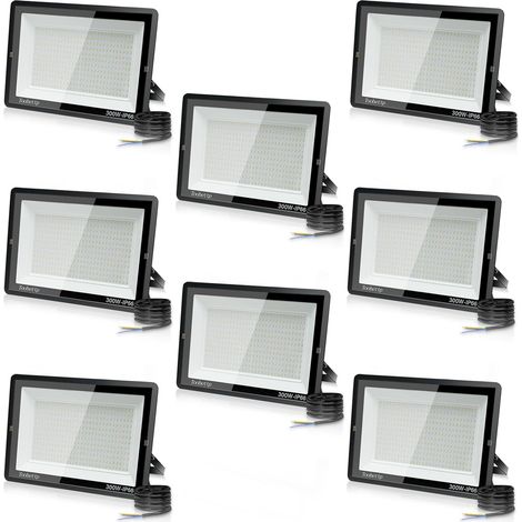 8PCS 300W Projecteur LED Extérieur, Spot LED Exterieur 30000LM Super Lumineux 6500K Blanc Froid Éclairage de Sécurité Extérieur IP66 Imperméable pour Garage Jardin Terrasse Parking (1/5)