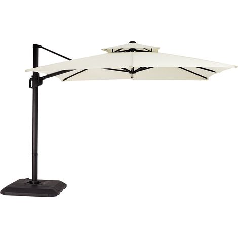 Parasol De Jardin Exterieur, Parasol DéPorté 3x3M, 8 Baleines à Double Couche, Rotation à 360°, Anti-UV, Parasol Excentré Inclinable Pour Balcon Terrasse,305cm, Café (1/5)