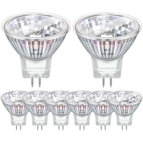 Pack de 8 Ampoule Halogene MR11 G4 12V 20W, Halogène MR11 2800k Blanc Chaud Dimmable, 200LM, Ampoule G4 Pour Maison, Paysage, Encastré, Eclairage Sur Rail (1/5)