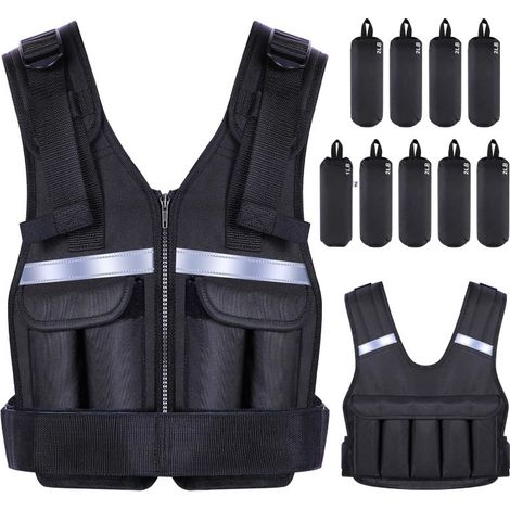 Gilet lesté de sable ajustable en fer avec bande réfléchissante pour la randonnée et le trekking (1/4)