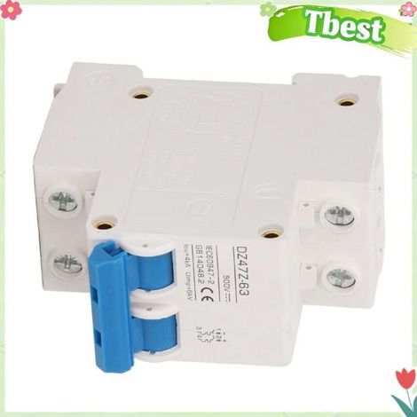 Tbest Mini disjoncteur CC 2P Mini disjoncteur 2P DC 4kA Icu 6kV Uimp, système solaire photovoltaïque à outillage accessoire (1/5)