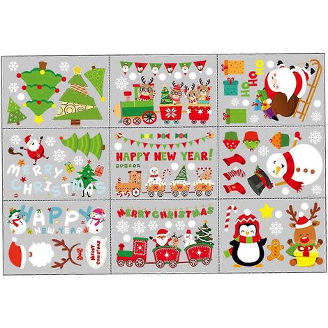 Autocollants de Noël pour fenêtres, autocollants décoratifs double face amovibles pour fenêtres de Noël-021 (1/5)