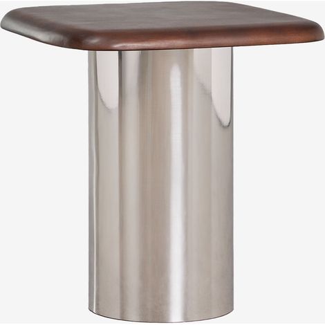 SKLUM Quadratischer Beistelltisch 40x40 cm Merieines Mangoholz Dunkel ↑50 cm                                 