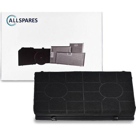 Filtro de carbón AllSpares para campanas extractoras compatible con AEG-Electrolux Tipo 190 / I.KE.A. CHF190, FAT190 / Whirlpool 484000008578 y Elica CFC0140055 (485 x 255 x 45 mm)