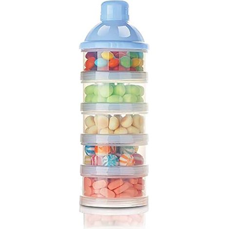 Activités de plein air de voyage portable Boîte de lait en poudre à 4 couches (bleu)