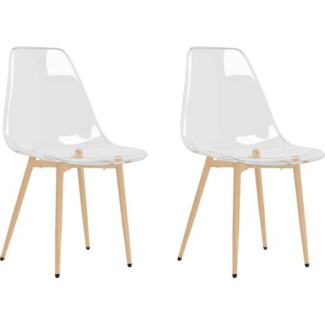 Chaises assise transparente et bois clair Penyla - Lot de 2 (1/5)