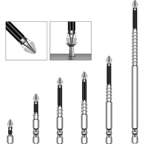 Hochmagnetisches Schraubendreher-Bohrer-Set, elektrisches Schraubendreher-Set aus legiertem Stahl für Schlagschrauber (6-tlg.)