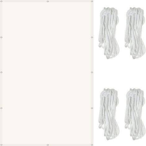 Vela ombreggiante impermeabile rettangolare 2x3m, protezione UV al 98%, con corde da 1,5 m, per esterni, giardino, patio, beige (1/5)