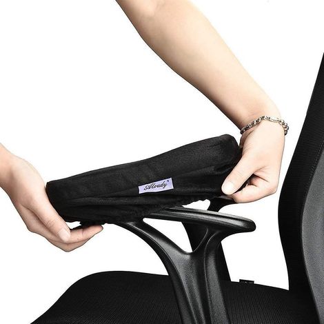 Ergonomic Memory Foam Office Chair Armrest Pads, Comfy Chair Arm Rest Covers For Elbows And Forearms Pressure Relief Set Of 2 (1/5)