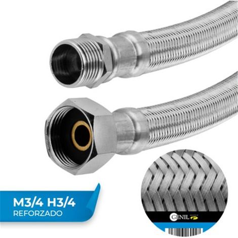 Tuyaux EPDM en acier inoxydable M3/4 H3/4 GARDENA 40 cm, paquet de 10 unités.