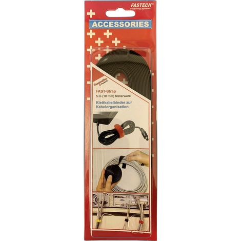 FASTECH® 696-330C  Klettband zum Bündeln Haft- und Flauschteil (L x B) 5000 mm x 10 mm Schwarz 5 m