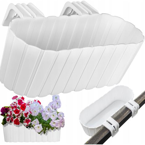 DDECZ400-S449 BOÎTE DE BALCON OVALE POUR CROCHETS DE BALUSTRADE BLANC (1/5)
