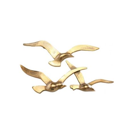 Décoration Murale Oiseaux en Aluminium Doré (1/5)