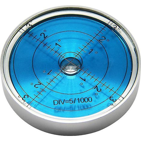 Niveau à bulle rond de haute précision, bulle à bulle transparente, niveau de surface, bulle argentée, eau bleue (1/5)