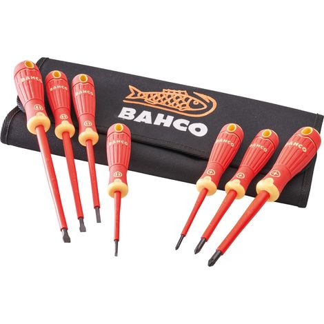 BAHCO 7PC INSULATED SCREWDRIVER SET SLOT/PZ