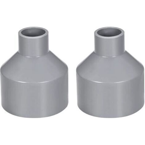 Raccord d'évacuation PVC réducteur 50 mm x 20 mm – Raccord moyeu à moyeu gris – Lot de 2 pièces pour drainage et ventilation (1/4)