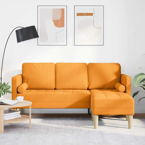 Sofa Set mit Kissen Dunkelgelb Polyester