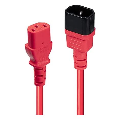 Cable de alimentación Lindy de 2 m, C14 a C13, sin plomo, rojo, 30478 (1/5)