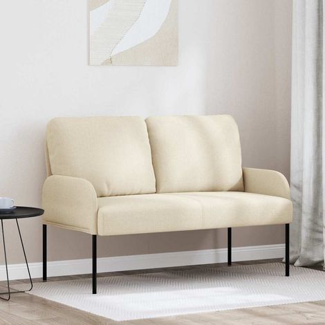 vidaXL Sofás con cojín 110cm Crema Madera contrachapada (1/5)