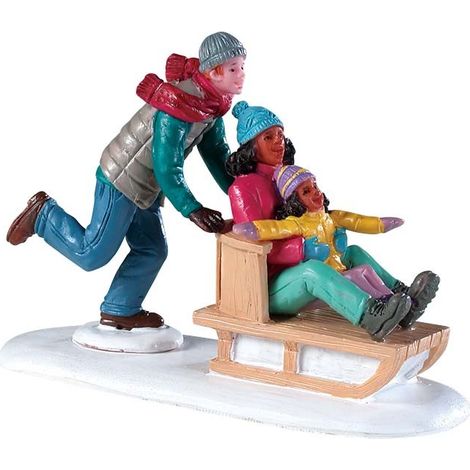 Famiglia sulla neve, personaggio per villaggio di Natale in Poliresina‎