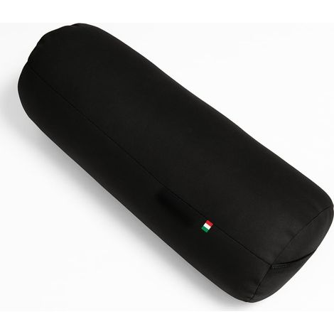 Coussin cylindrique Cervical Rouleau pour Cou Dos et Jambes 40 x 15 cm Made in Italy avec revtement en Tissu Hydrofuge et Anti-Taches Noir (1/5)
