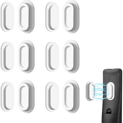 Lot de 6 supports magnétiques pour télécommandes – Support mural magnétique en silicone amélioré pour télécommandes de télévision, ventilateur et climatiseur – Fixation murale auto-adhésive sans perça (1/5)