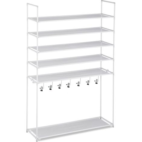 Scarpiera a 6 livelli portaoggetti da corridoio 153 x 99 x 30 cm montaggio rapido in metallo grigio 130011347