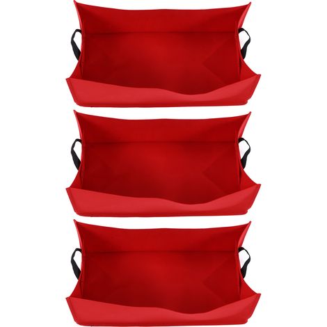 Lot de 3 sacs de culture épais en non-tissé pour semis de légumes, avec poignée, rose rouge, 60 x 30 x 20 cm (1/5)