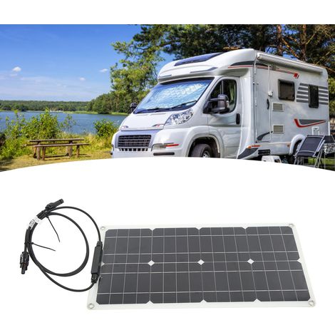 Panneau solaire monocristallin semi-flexible 25 W 12 V pour une utilisation en extérieur, recharge pratique pour les voyages, les camping-cars et le camping (1/5)