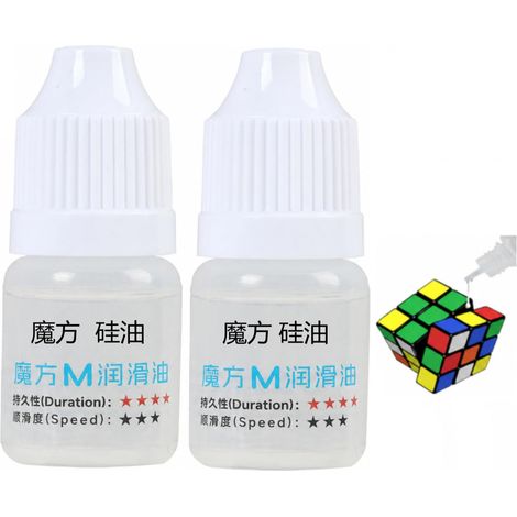 Set of 2 silicone oils for Magic Cube - 3ml Speed Cube Lubricant - Speed Cube Lubrication - Clear Silicone Oil - Lubricant for Magic Cube - To Enhance Magic (1/5)