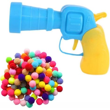 Pistolet de tir interactif pour chat avec 100pcs balle en peluche,jouet interactif animaux de compagnie, balle en mousse élastique (1/4)