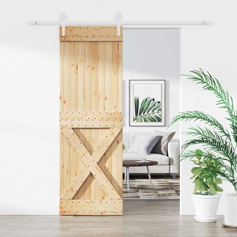vidaXL Porta scorrevole Naturale e Bianco 70 x 210 cm