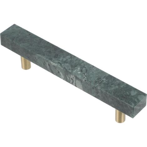 Griffe aus Messing und grünem Marmor 130 x 28 mm Doppelloch