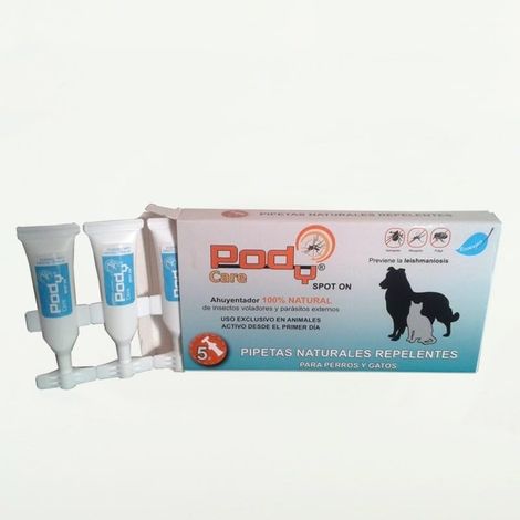 Pody spot on Pipetas para perros y gatos Caja 5 unid x 5 ml