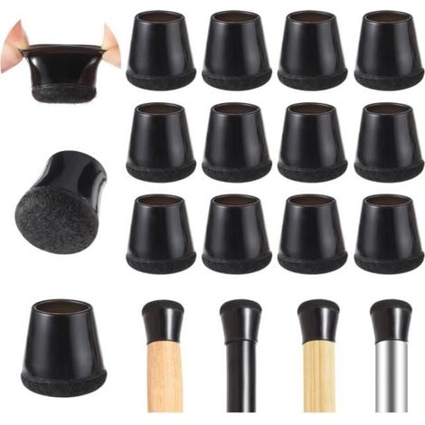 40 Pcs Embout Pied de Chaise, Patin de Chaise Élastique Protection Pied Chaise en Feutre, Tampon de Chaise pour Protéger Les Pieds (1/4)